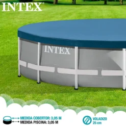 Intex Round Pool Cover -Blue Wave intex round pool cover 3