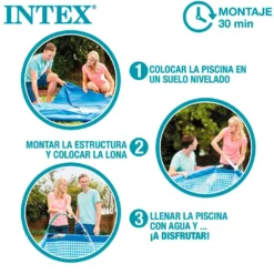 Intex Small Frame Collapsible 220x150x60 Cm Pool -Blue Wave intex small frame collapsible 220x150x60 cm pool 3