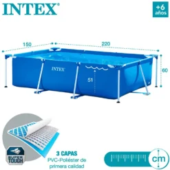 Intex Small Frame Collapsible 220x150x60 Cm Pool -Blue Wave intex small frame collapsible 220x150x60 cm pool 4