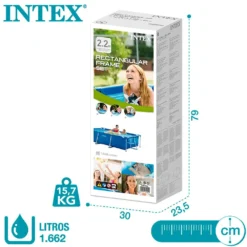 Intex Small Frame Collapsible 220x150x60 Cm Pool -Blue Wave intex small frame collapsible 220x150x60 cm pool 5