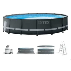 Intex Ultra XTR 488 X 122 Cm Round Steel Frame Above Ground Pool -Blue Wave intex ultra xtr 488 x 122 cm round steel frame above ground pool 3