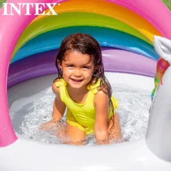 Intex Unicorn With Rainbow Awning 127x102x69 Cm Pool -Blue Wave intex unicorn with rainbow awning 127x102x69 cm pool 3
