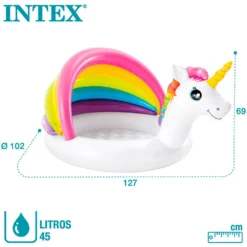 Intex Unicorn With Rainbow Awning 127x102x69 Cm Pool -Blue Wave intex unicorn with rainbow awning 127x102x69 cm pool 5
