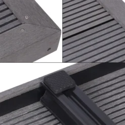 Wpc Solar Shower Floor Element Grey -Blue Wave ml design wpc solar shower floor element grey 3