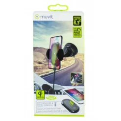 MUVIT Dashboard/Windshield/Air Vent Mobile Car Support With Qi Wireless Charger 5W/7.5W/10W 2A -Blue Wave muvit dashboard windshield air vent mobile car support with qi wireless charger 5w 7.5w 10w 2a 9