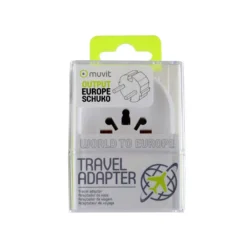 MUVIT Universal Travel Adapter For Europe -Blue Wave muvit universal travel adapter for europe 4