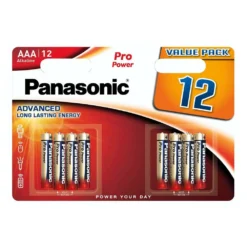 Panasonic Pro Power LR 03 Micro Alkaline Batteries 12 Units