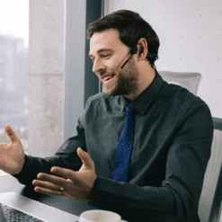 SHOKZ OpenComm Bluetooth Headphones -Blue Wave shokz opencomm bluetooth headphones 4