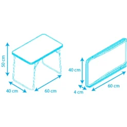 Durolac Infant Folding Camping Table 60x40x50cm -Blue Wave solenny durolac infant folding camping table 60x40x50cm 5