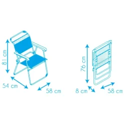Fixed Folding Chair Aluminium 81x54x58cm -Blue Wave solenny fixed folding chair aluminium 81x54x58cm 4