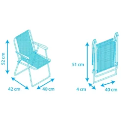 Infant Fixed Folding Chair Aluminium 52x42x40cm -Blue Wave solenny infant fixed folding chair aluminium 52x42x40cm 7