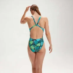 Speedo Allover Digital Leaderback Swimsuit -Blue Wave speedo allover digital leaderback swimsuit 4