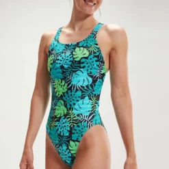 Speedo Allover Digital Leaderback Swimsuit -Blue Wave speedo allover digital leaderback swimsuit 6