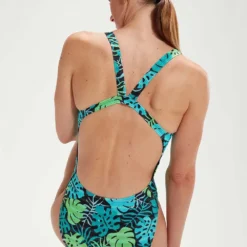 Speedo Allover Digital Leaderback Swimsuit -Blue Wave speedo allover digital leaderback swimsuit 7