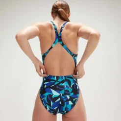 Speedo Allover Digital Powerback Swimsuit -Blue Wave speedo allover digital powerback swimsuit 4