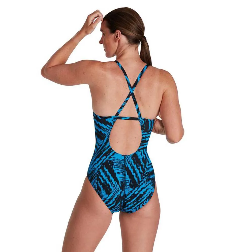 Speedo Allover Fixed Crossback Swimsuit 2 Speedo Allover Fixed Crossback Swimsuit - Image 2