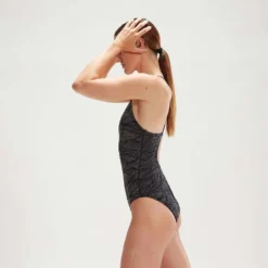 Speedo Allover Fixed Crossback Swimsuit -Blue Wave speedo allover fixed crossback swimsuit 3