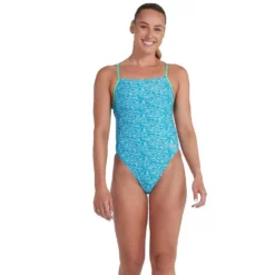 Speedo Allover Lattice-Back Swimsuit