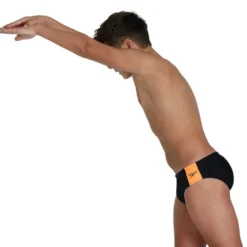 Speedo Boom Logo Splice 5cm Swimming Brief -Blue Wave speedo boom logo splice 5cm swimming brief 5