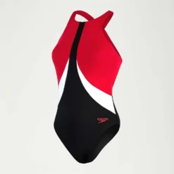 Speedo Colourblock High Neck Swimsuit -Blue Wave speedo colourblock high neck swimsuit 2