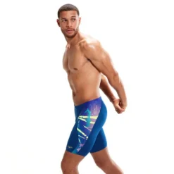 Speedo Placement Digital V-Cut Jammer -Blue Wave speedo placement digital v cut jammer 3