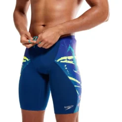 Speedo Placement Digital V-Cut Jammer -Blue Wave speedo placement digital v cut jammer 4
