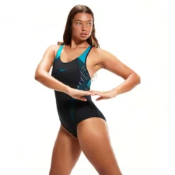 Speedo Placement Laneback Swimsuit -Blue Wave speedo placement laneback swimsuit 3