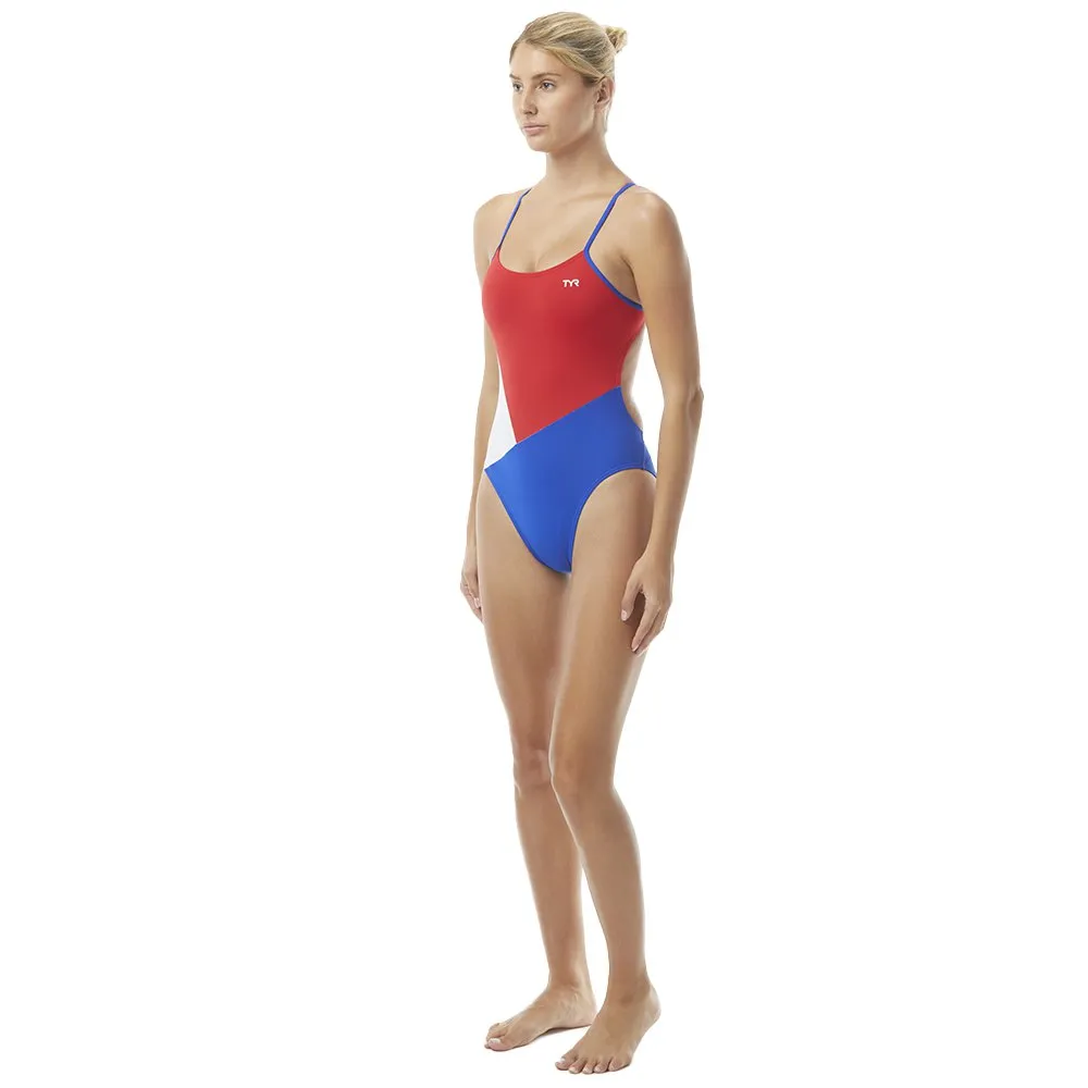 TYR Solid Splices Block Cutoutfit Swimsuit 3 TYR Solid Splices Block Cutoutfit Swimsuit - Image 3