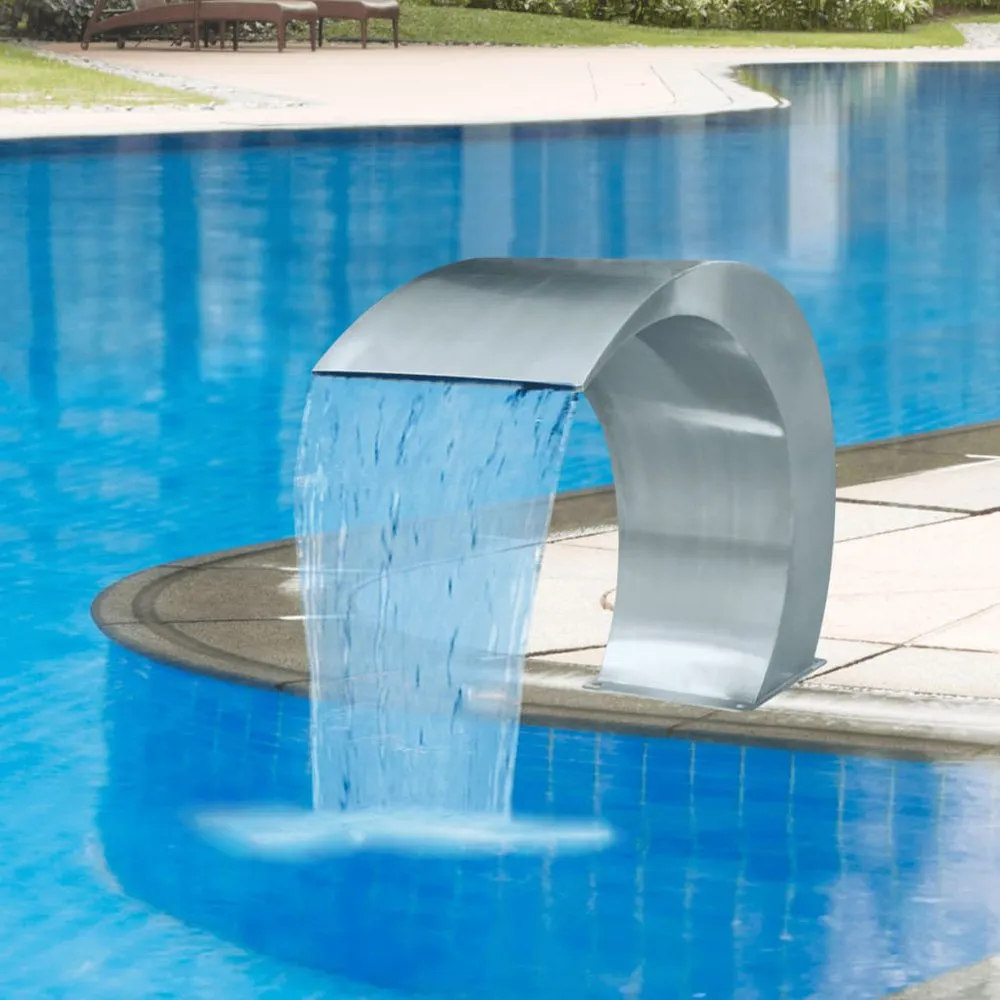 VIDAXL Garden Waterfall Pool Fountain Stainless Steel 1 VIDAXL Garden Waterfall Pool Fountain Stainless Steel