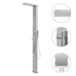 VIDAXL Outdoor Shower Stainless Steel Square