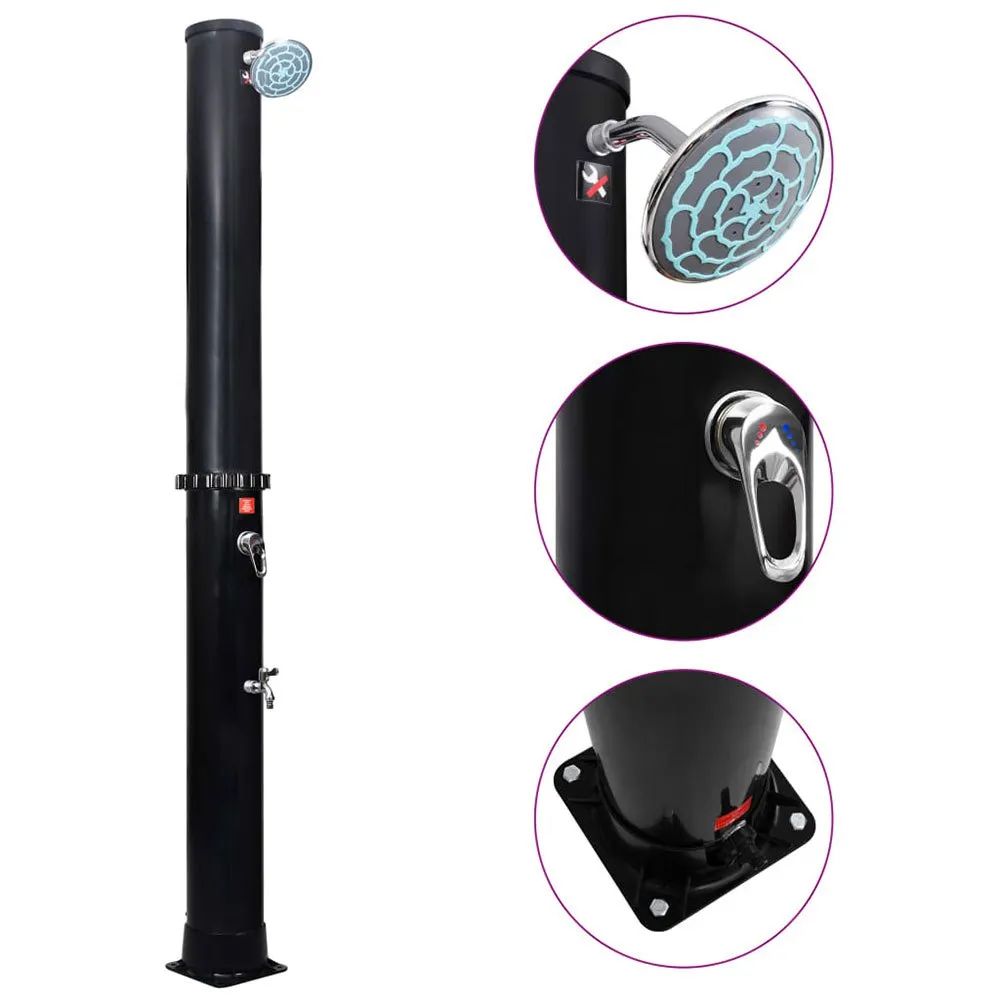 VIDAXL Outdoor Solar Shower With Shower Head And Faucet N/a 1 VIDAXL Outdoor Solar Shower With Shower Head And Faucet N/a