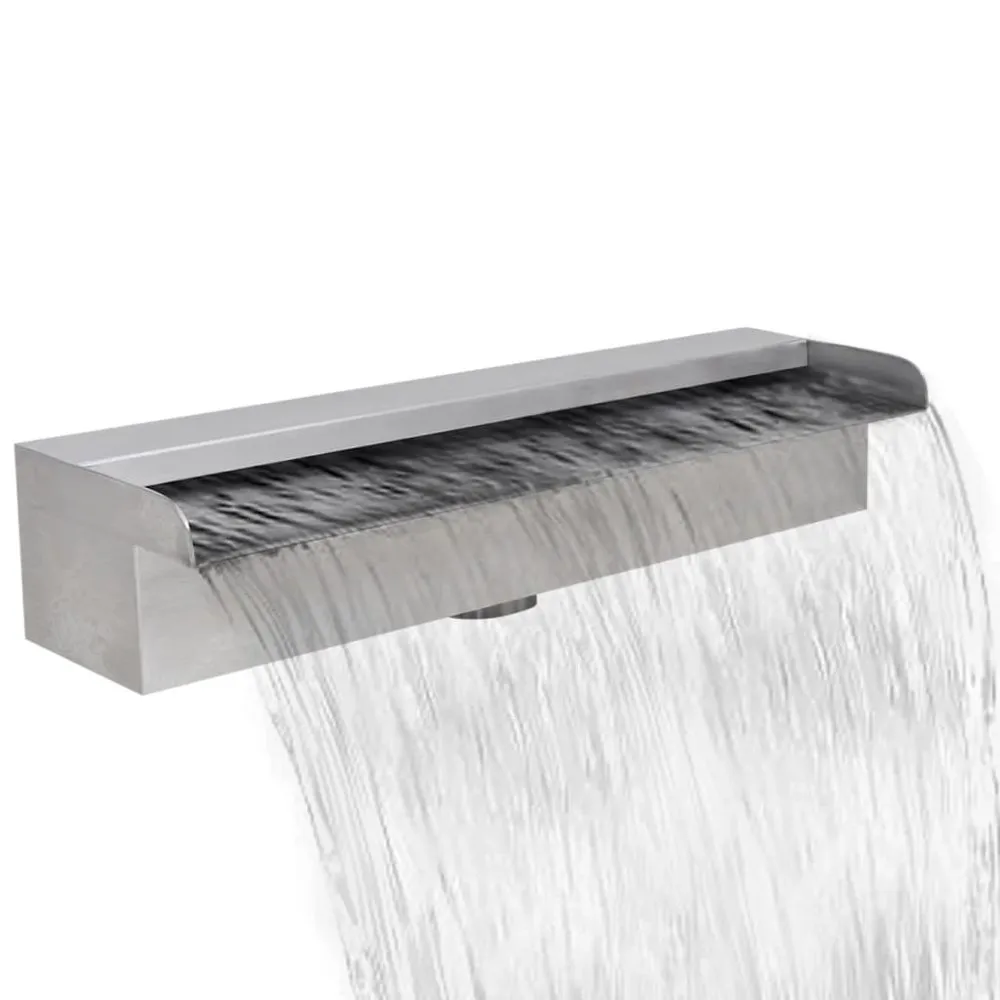 VIDAXL Rectangular Waterfall Pool Fountain Stainless Steel 45 Cm 1 VIDAXL Rectangular Waterfall Pool Fountain Stainless Steel 45 Cm