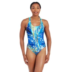 Zoggs Actionback Swimsuit Ecolast+ -Blue Wave zoggs actionback swimsuit ecolast 1 4