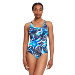 Zoggs Flyback Ecolast+ Swimsuit -Blue Wave zoggs flyback ecolast swimsuit 9