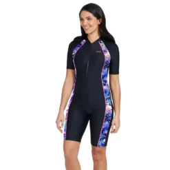 Zoggs Kneesuit Side Print Swimsuit -Blue Wave zoggs kneesuit side print swimsuit 6