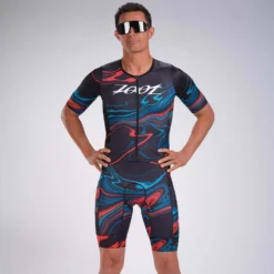 ZOOT Aero Full Zip Lava Short Sleeve Trisuit -Blue Wave zoot aero full zip lava short sleeve trisuit 2