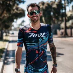 ZOOT Aero Full Zip Lava Short Sleeve Trisuit -Blue Wave zoot aero full zip lava short sleeve trisuit 8