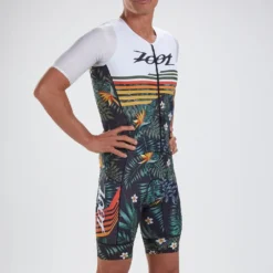 ZOOT Ltd Tri Aero Fz Short Sleeve Trisuit -Blue Wave zoot ltd tri aero fz short sleeve trisuit 3